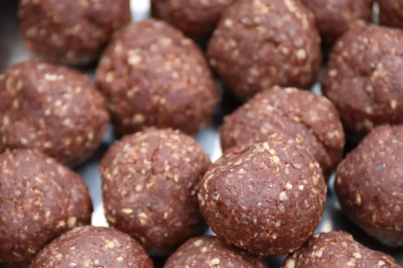 Schokoladen Bliss Balls Nahaufnahme